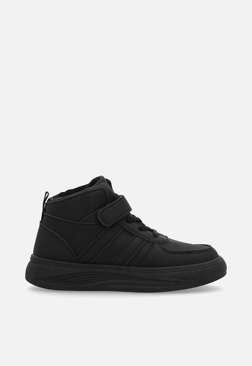 Pop Candy - adjustable fastener & lace hi top sneakers - black