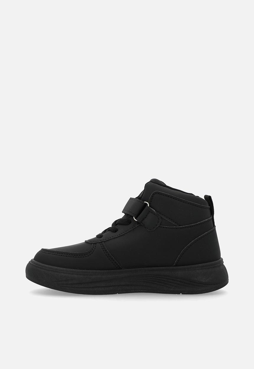 Pop Candy - adjustable fastener & lace hi top sneakers - black