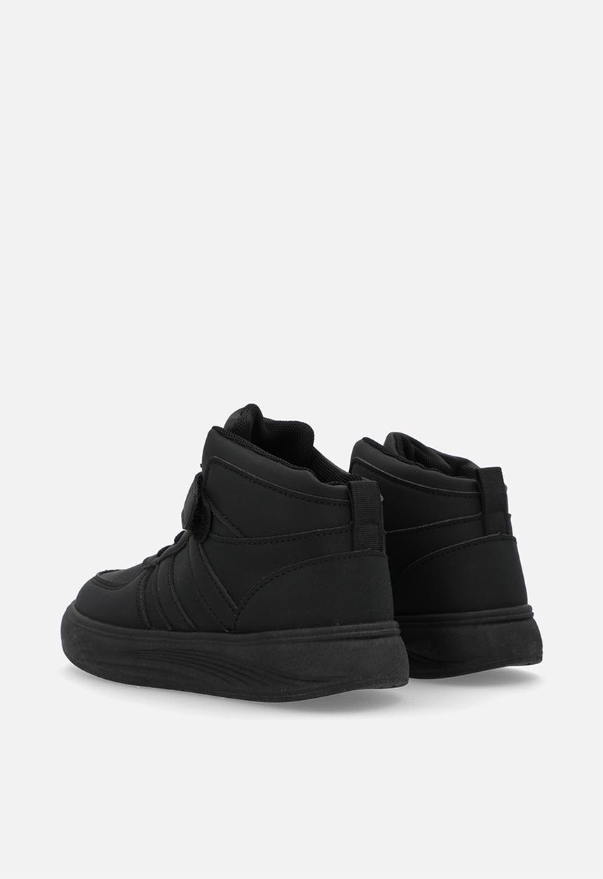 Pop Candy - adjustable fastener & lace hi top sneakers - black