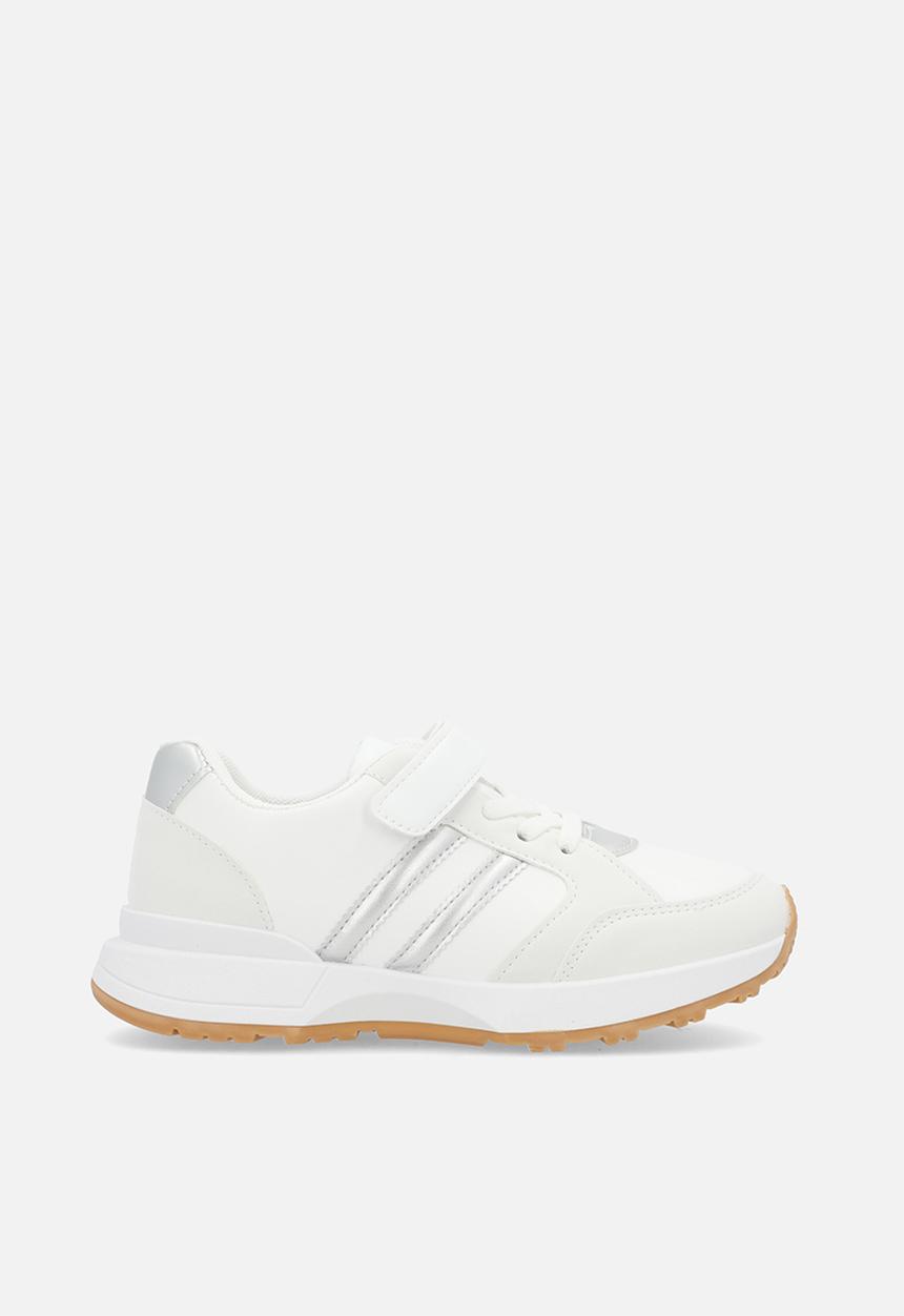 Pop Candy - Lace & adjustable fastener sneakers - white/silver