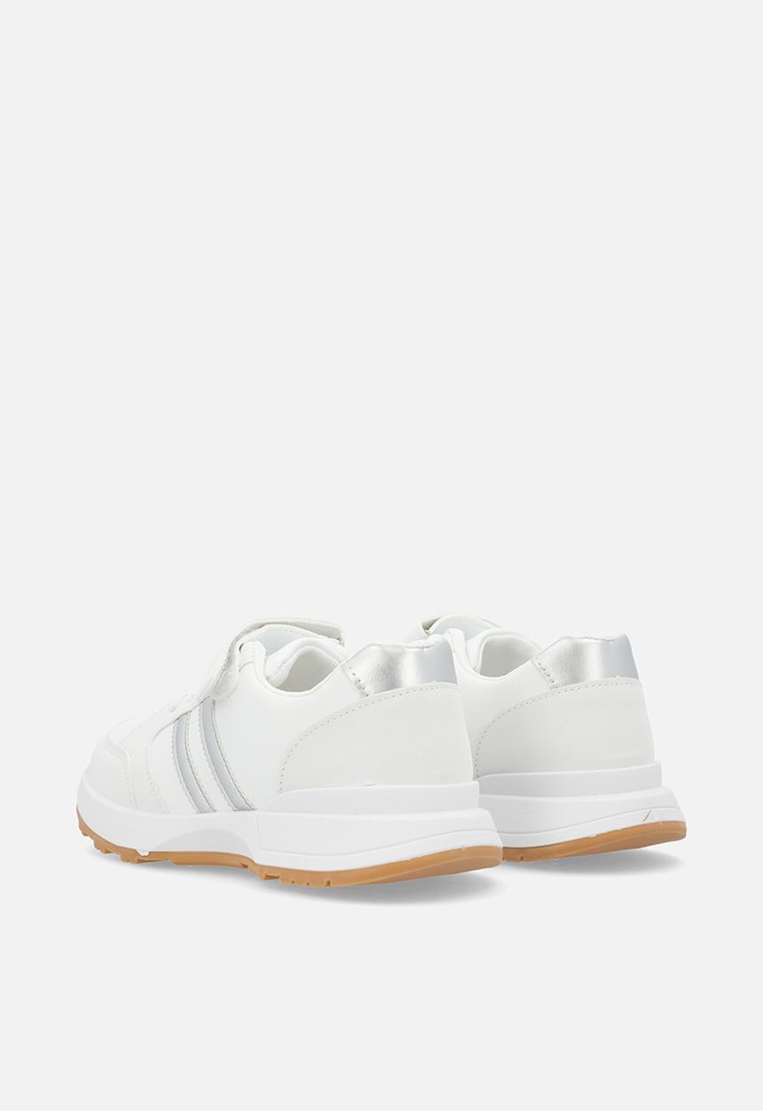 Pop Candy - Lace & adjustable fastener sneakers - white/silver