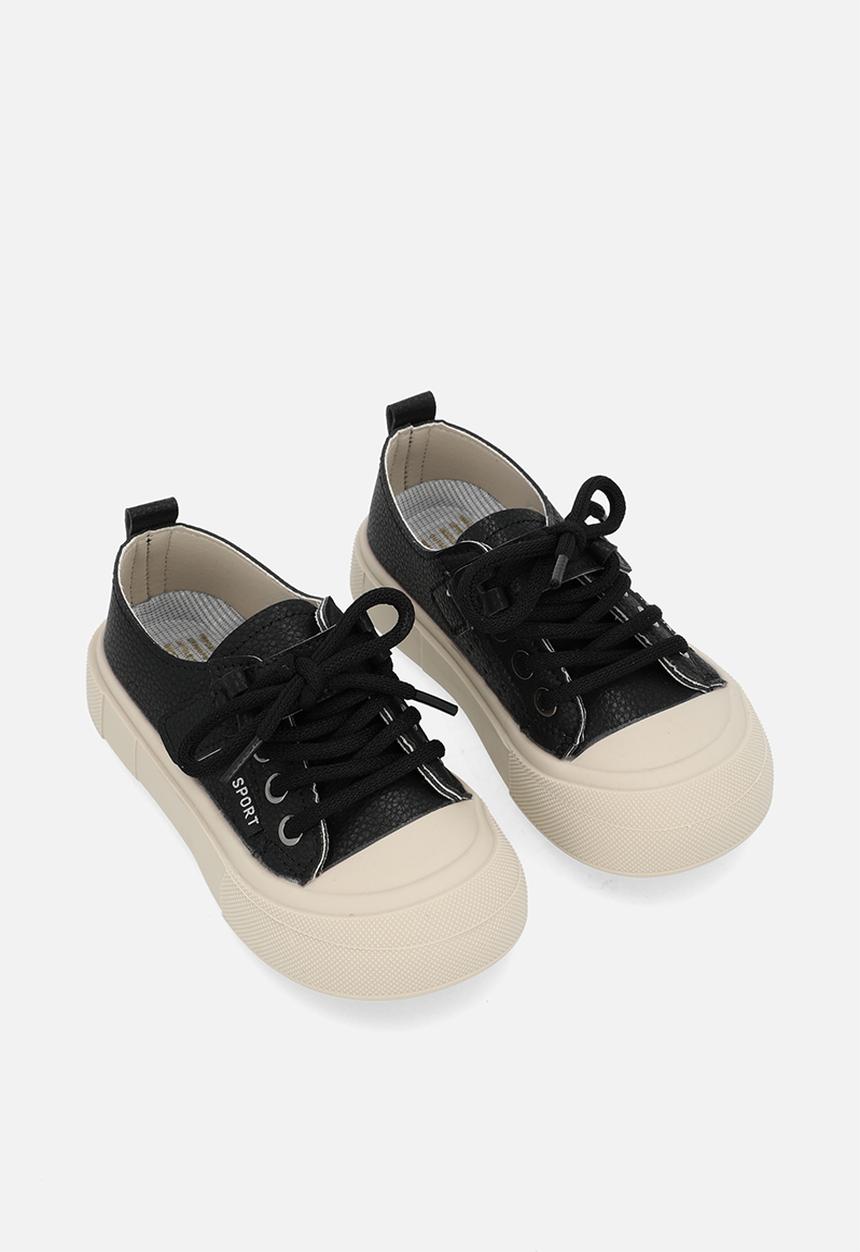 Pop Candy - Lace up sneakers - black & cream