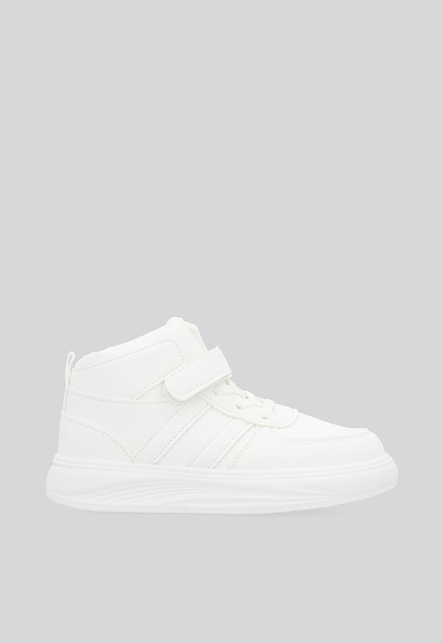 Pop Candy - Velcro & lace hi top sneakers - white