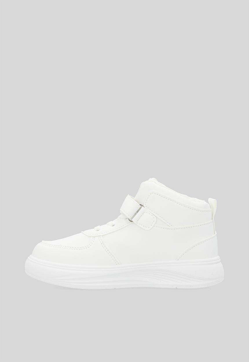 Pop Candy - Velcro & lace hi top sneakers - white