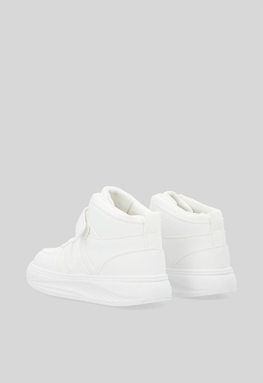Pop Candy - Velcro & lace hi top sneakers - white
