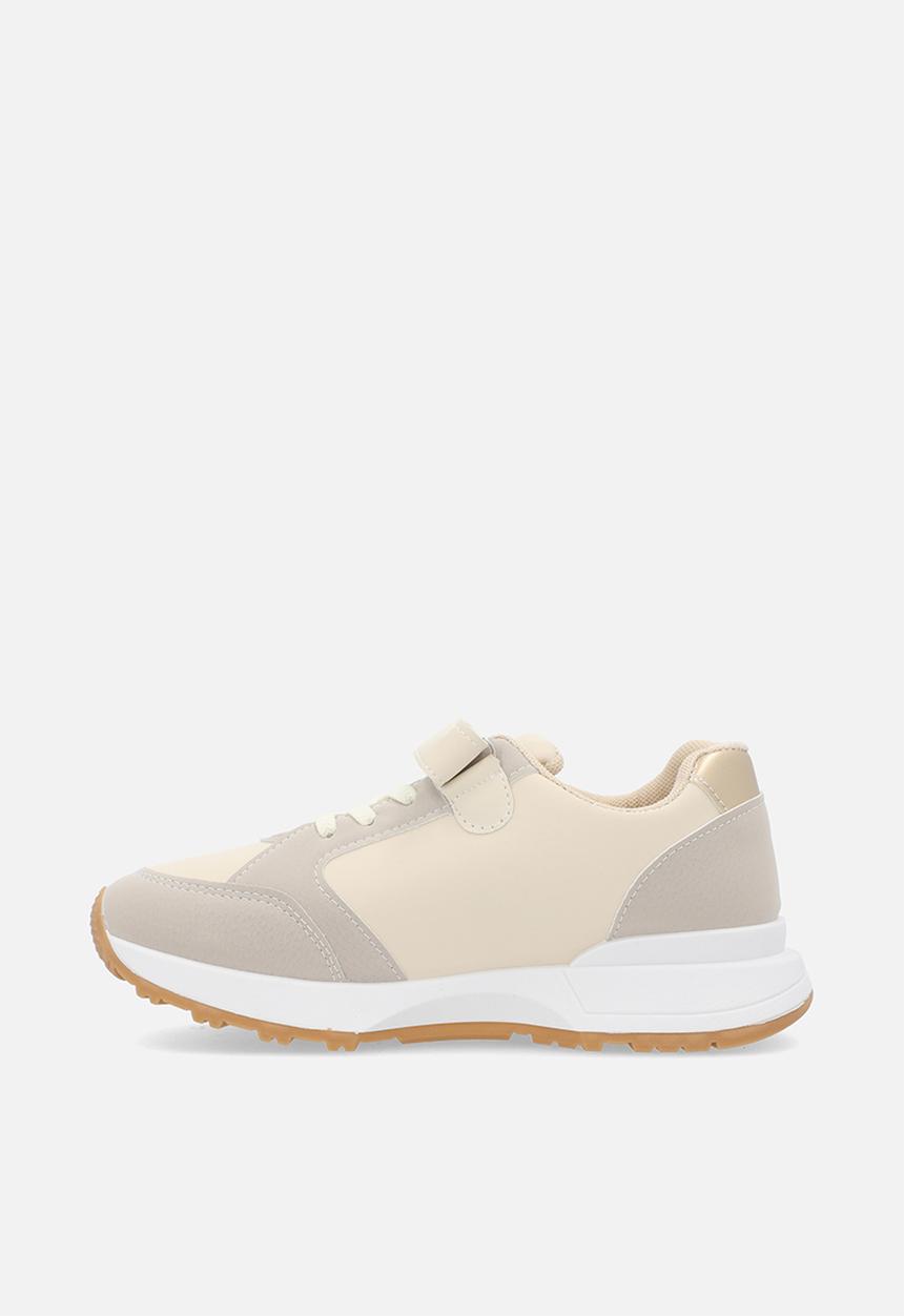 Pop Candy - Lace & adjustable fastener sneakers - beige/gold