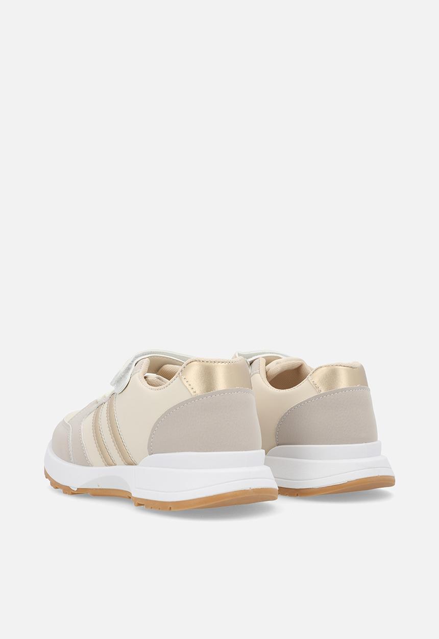 Pop Candy - Lace & adjustable fastener sneakers - beige/gold