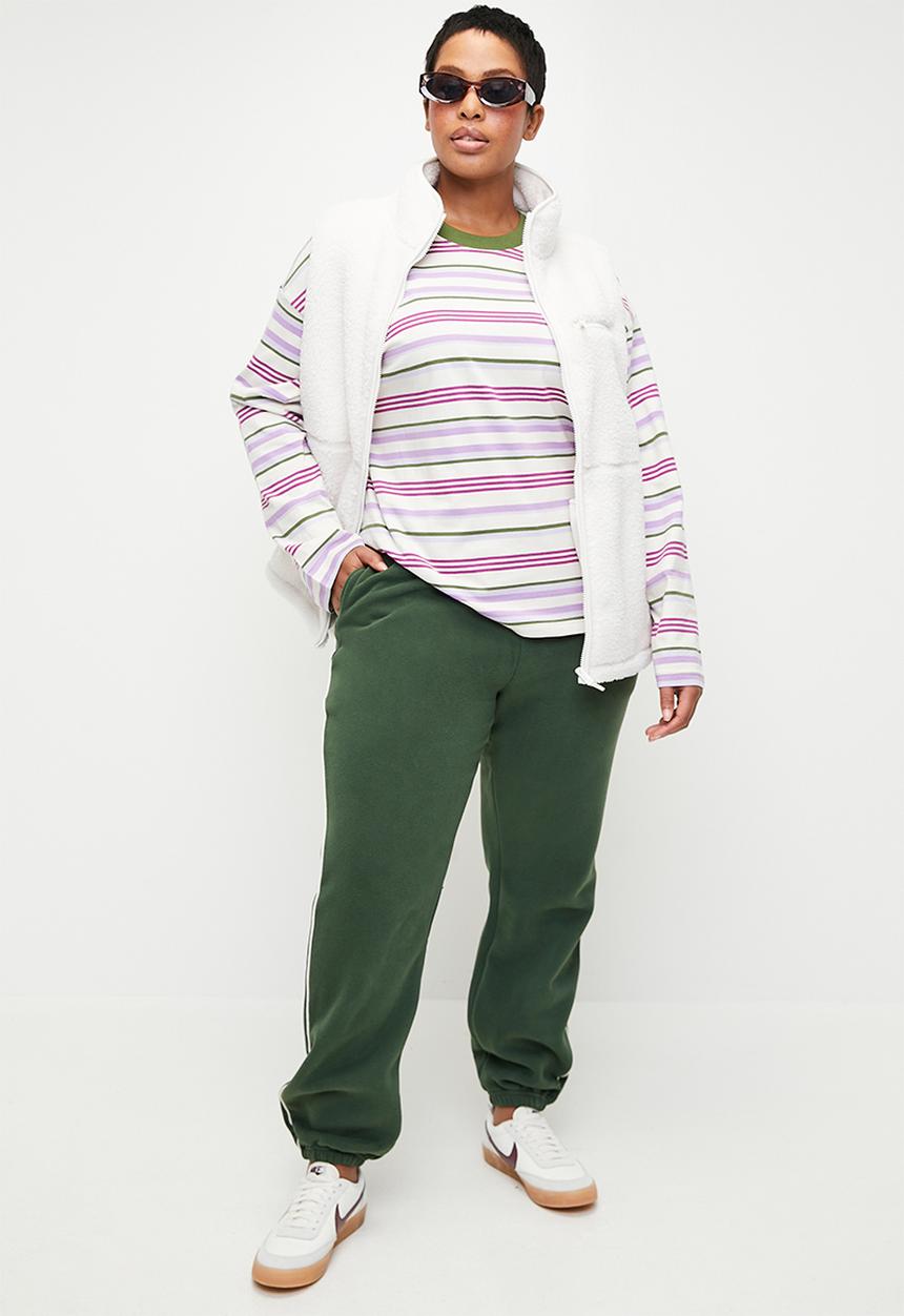 Cotton On - Plus Plush Essential Gym Sweatpant - Forest Green/Coconut Milk