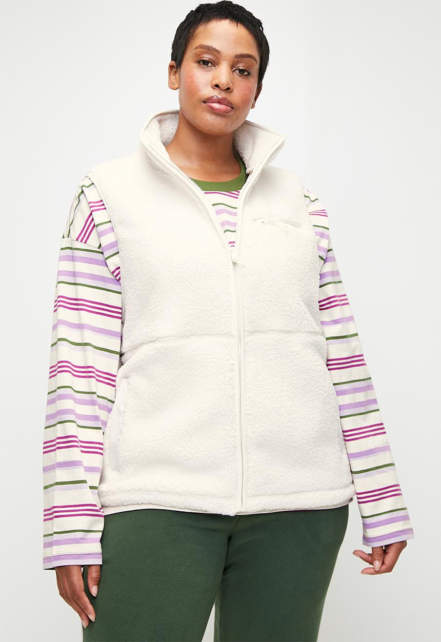 Cotton On - Plus Peak Sherpa Vest - Coconut Milk