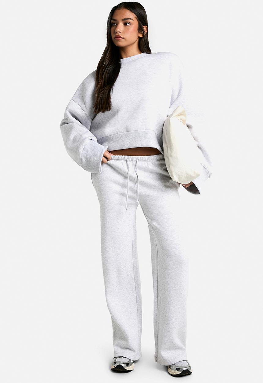 boohoo - Shoulder Pad Wide Sleeve Sweatshirt - ash grey