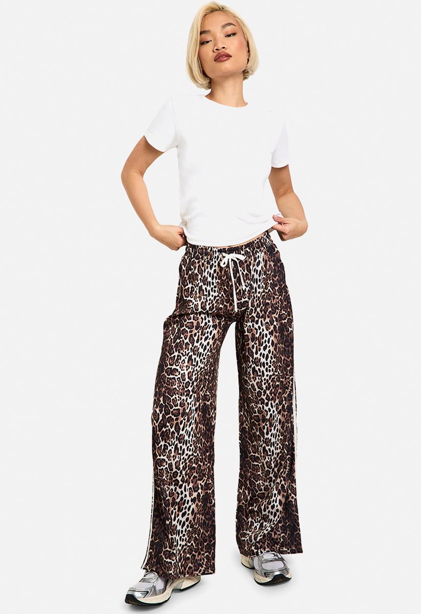 boohoo - Leopard print stripe side wide leg trouser - Animal
