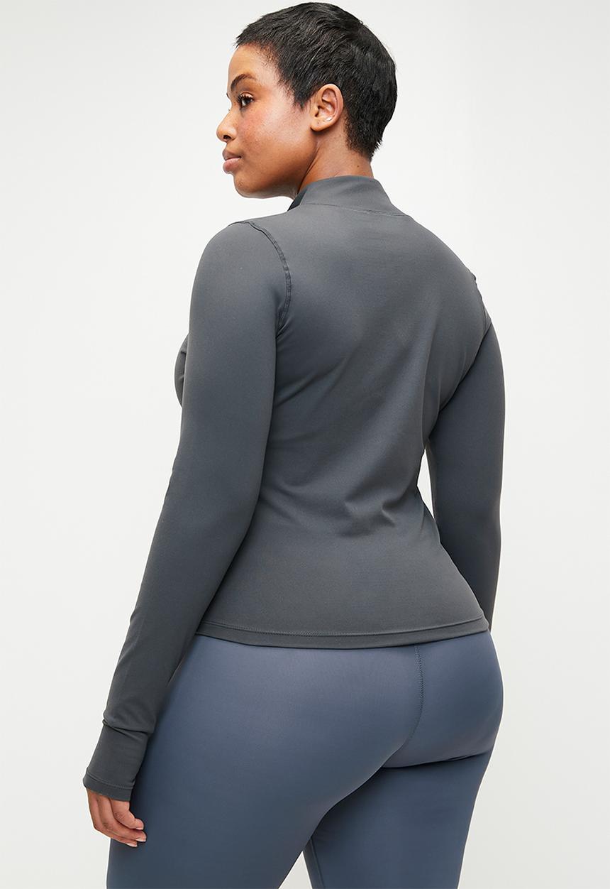 Cotton On - Plus Active Core Zip Through Long Sleeve - Element Blue