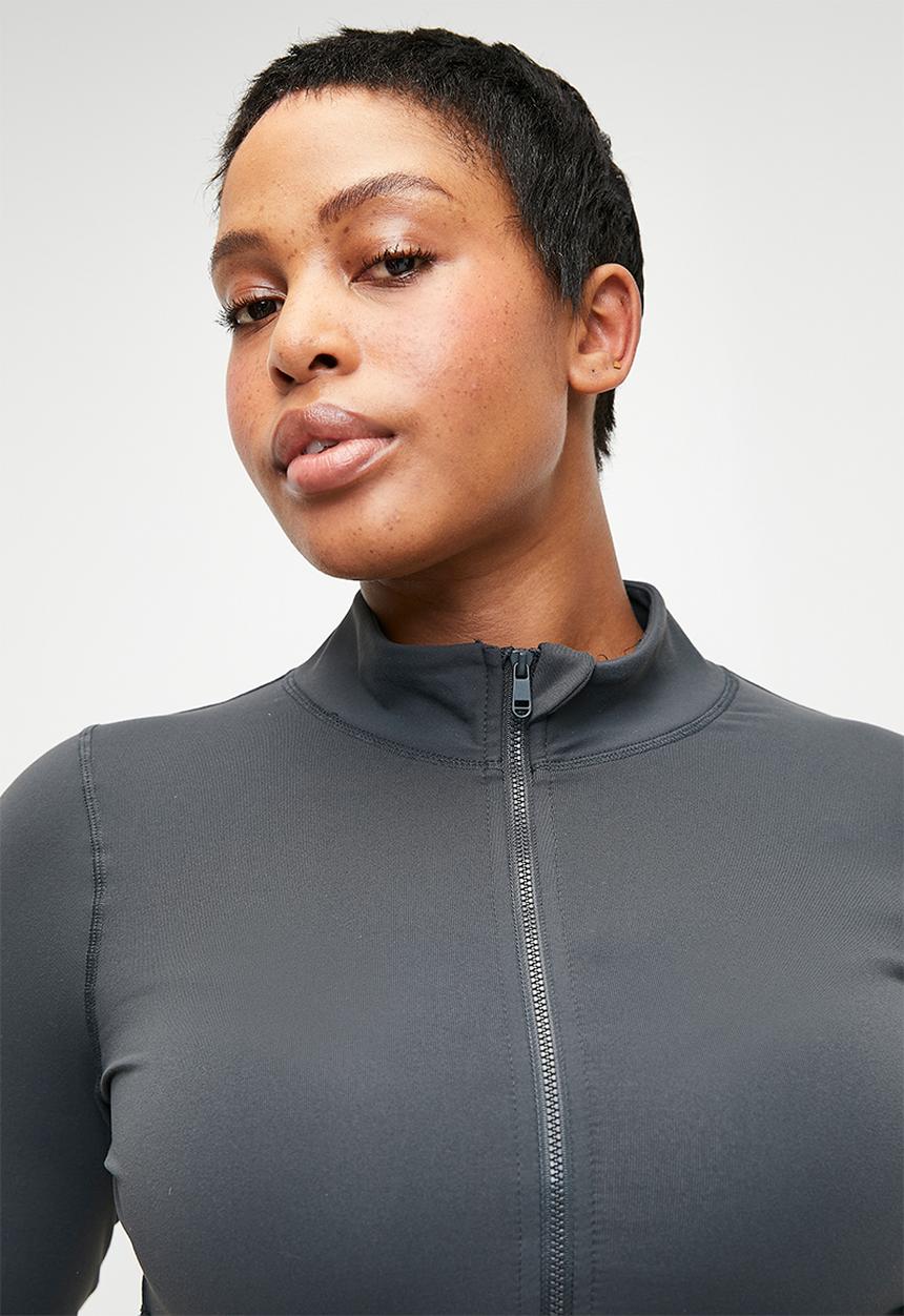 Cotton On - Plus Active Core Zip Through Long Sleeve - Element Blue