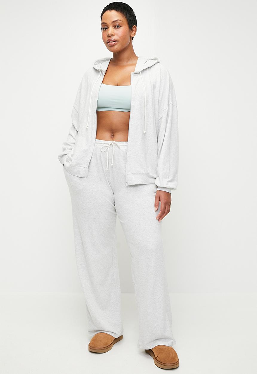Cotton On - Plus Light Weight Super Soft Wide Leg Pant - Light Grey Marle