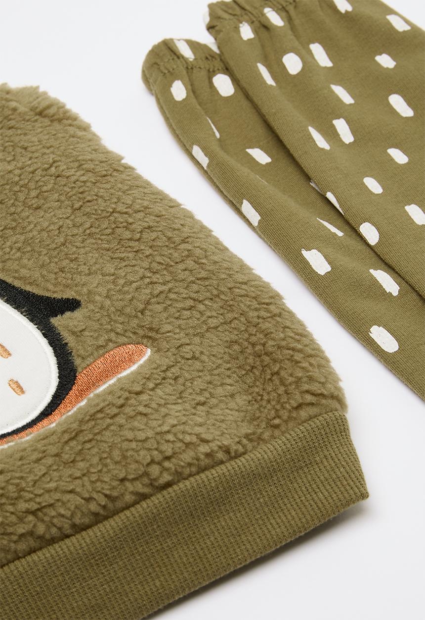 Pop Candy - Teddy fleece sweat top & legging set - green