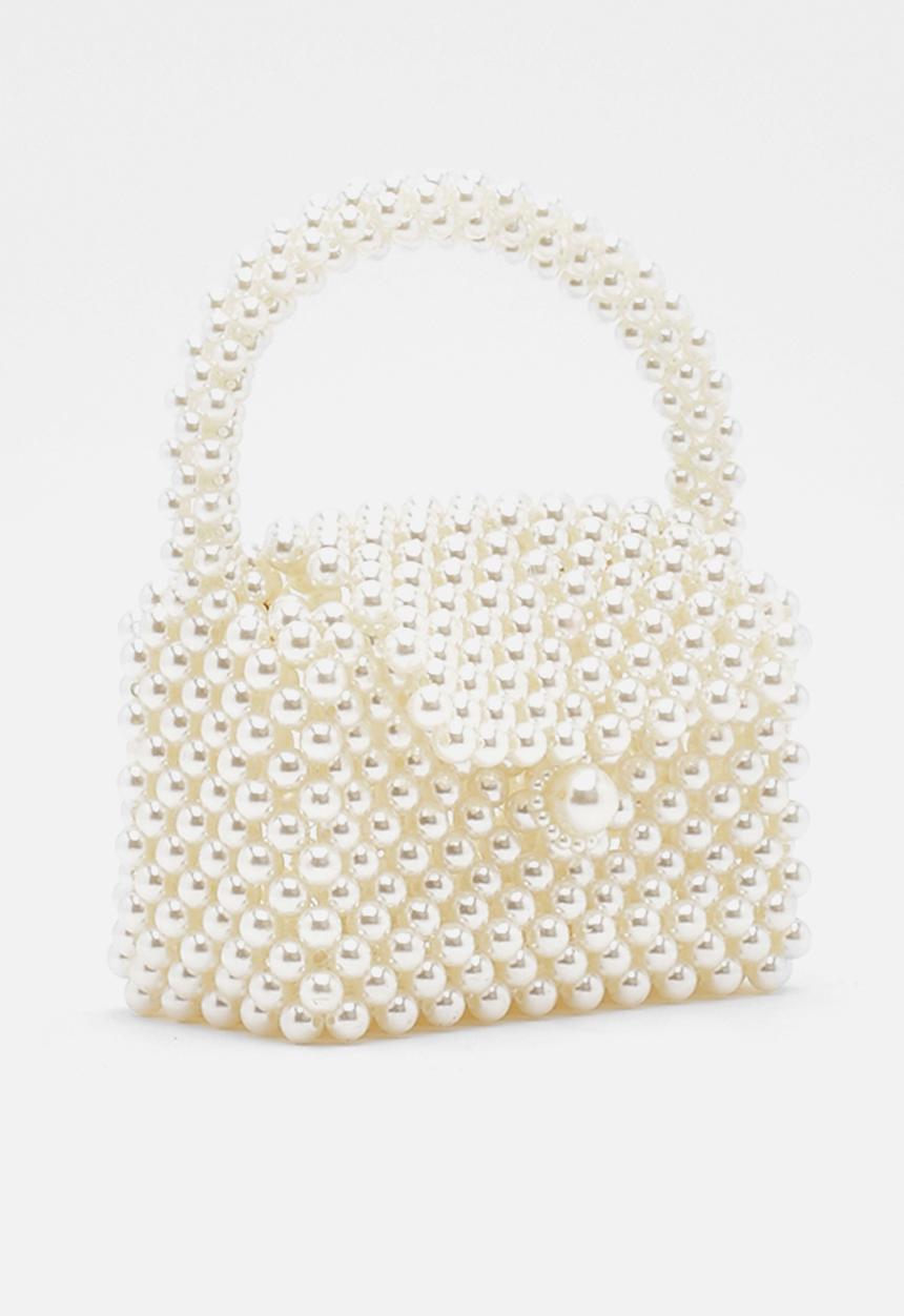 boohoo - Premium Pearl Mini Grab Bag - white