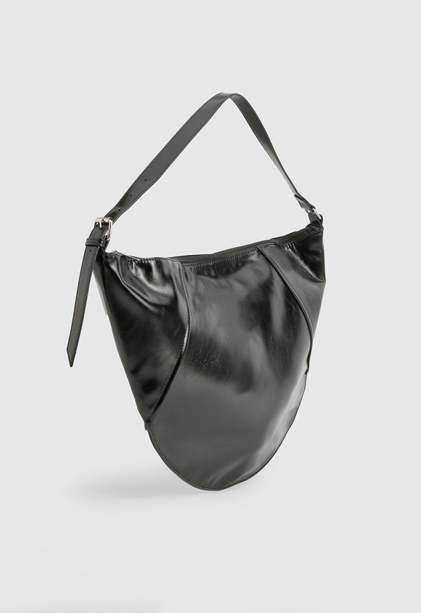 boohoo - Vinyl Oversized Round Shoulder Bag - black