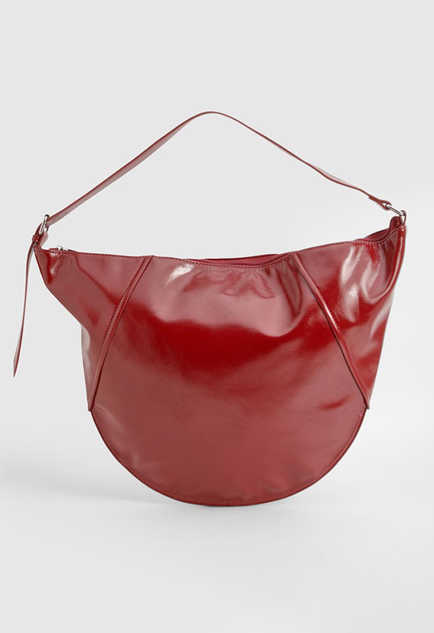 boohoo - Vinyl Oversized Round Shoulder Bag - red