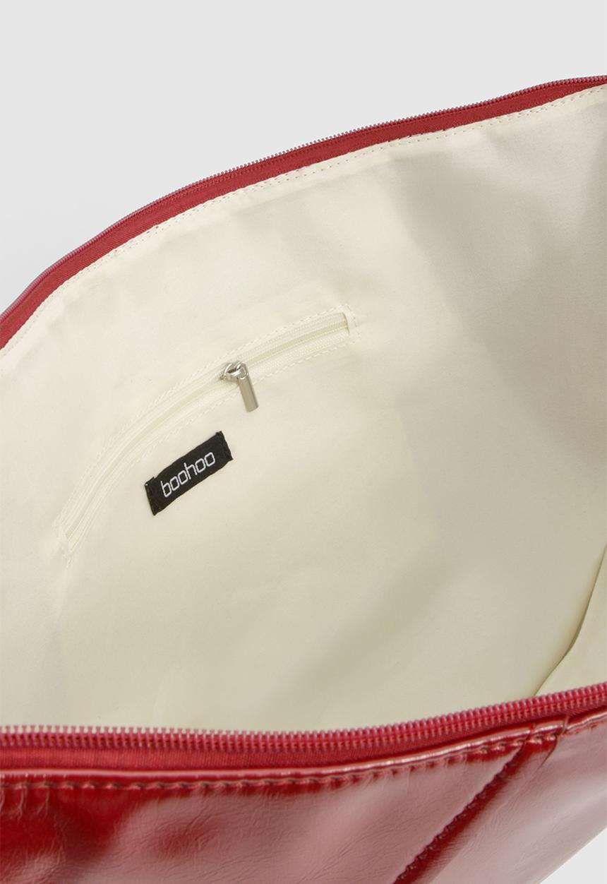 boohoo - Vinyl Oversized Round Shoulder Bag - red