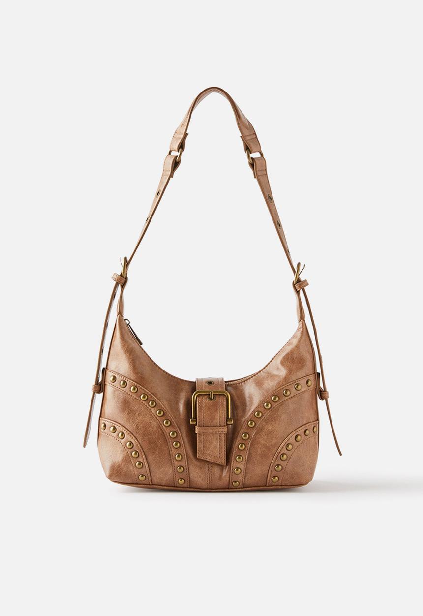Rubi - Isla underarm bag - pecan/studs