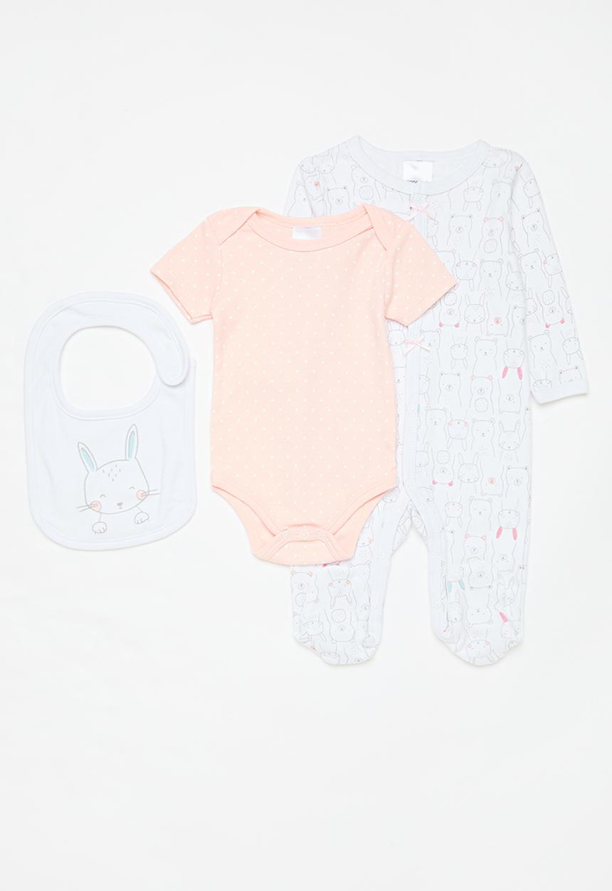 Pop Candy - 3 Piece set-pink & white