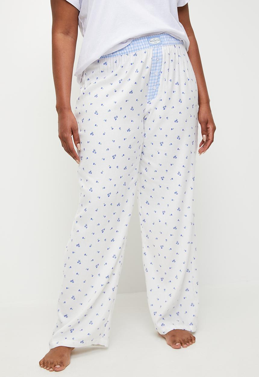 Cotton On - Plus Flannel Wide Leg Pant - Bella Rose Coconut Milk & Flossy Gingham