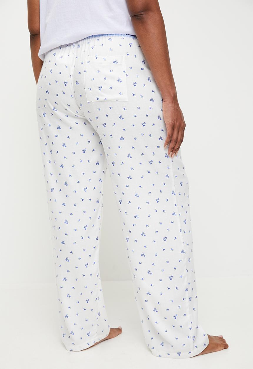 Cotton On - Plus Flannel Wide Leg Pant - Bella Rose Coconut Milk & Flossy Gingham