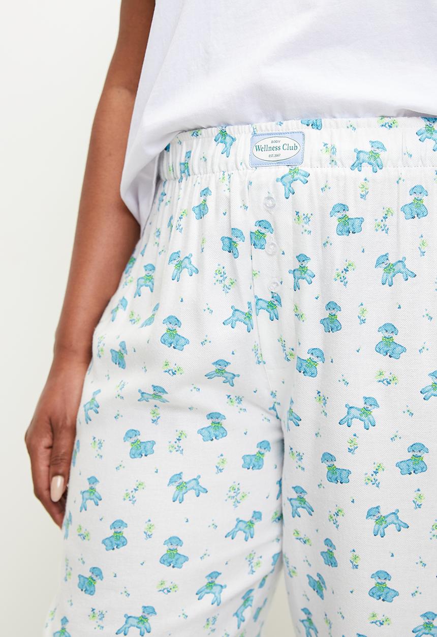 Cotton On - Plus Flannel Wide Leg Pant - Counting Sheep
