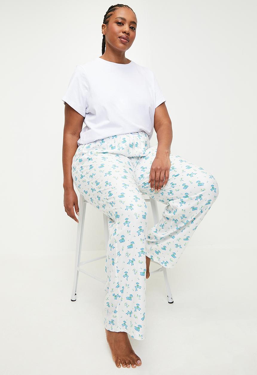 Cotton On - Plus Flannel Wide Leg Pant - Counting Sheep