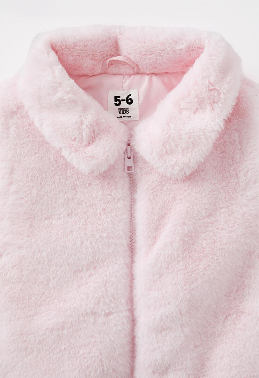 Cotton On - Nicole faux fur jacket - tea party pink