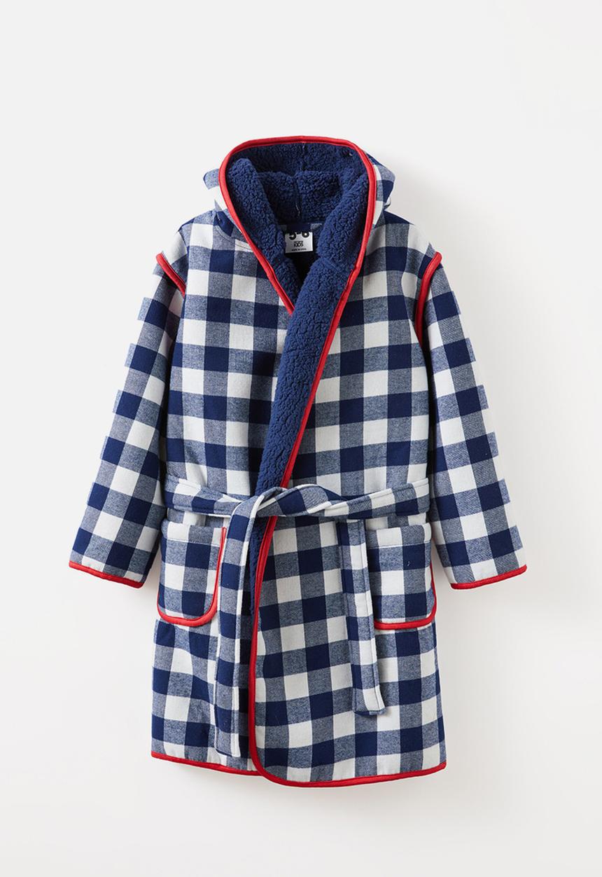 Cotton On - Hooded gown - in the navy/ gingham