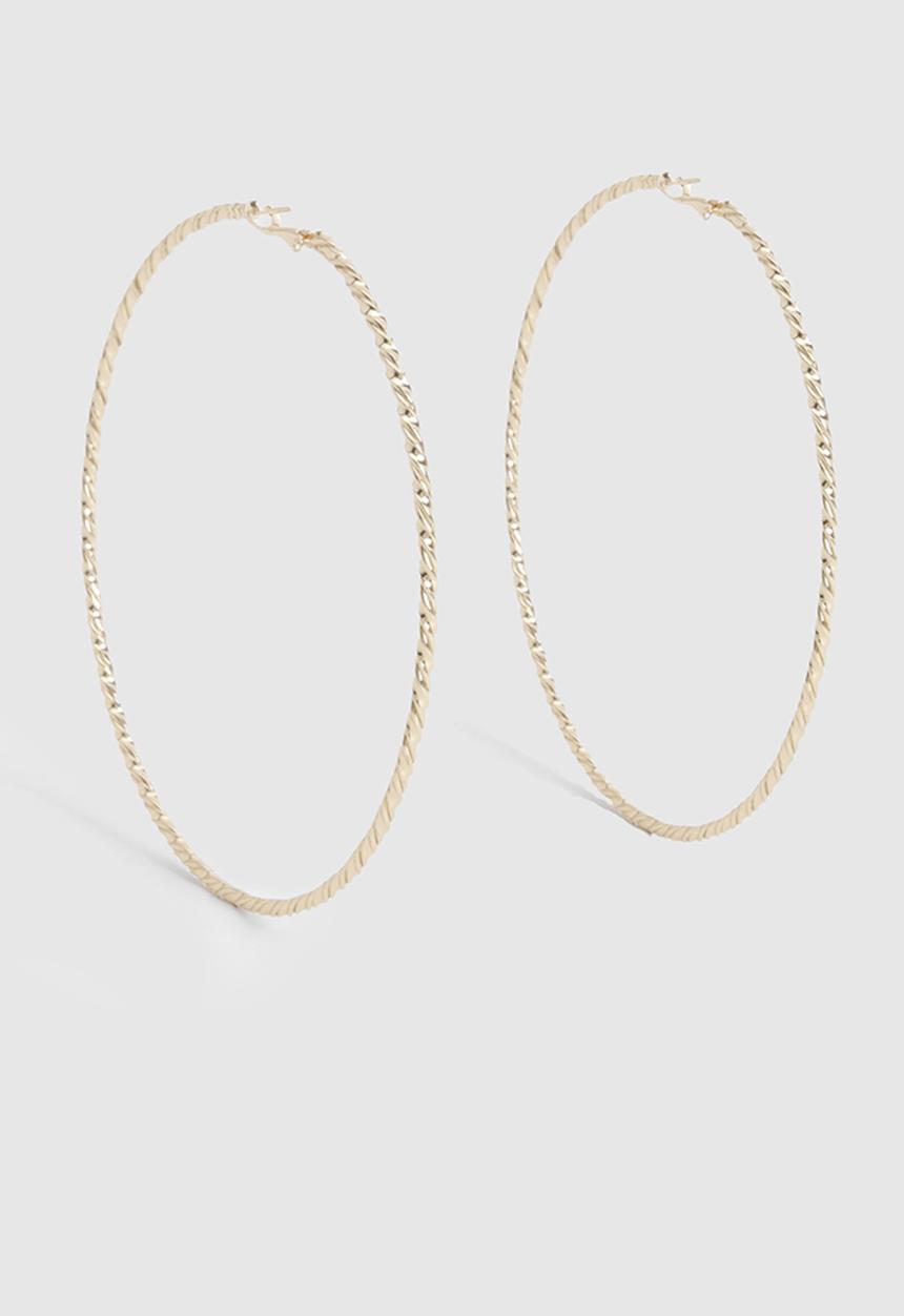 boohoo - Large Twisted Hoop Earrings - gold