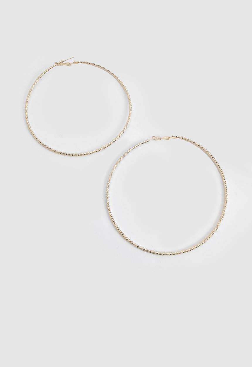 boohoo - Large Twisted Hoop Earrings - gold