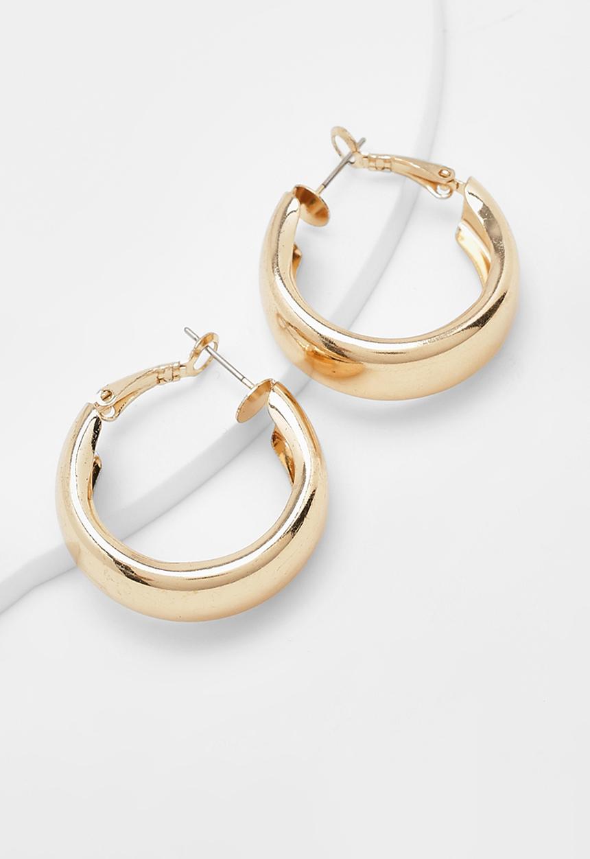 boohoo - Simple Gold Chunky Earrings - gold