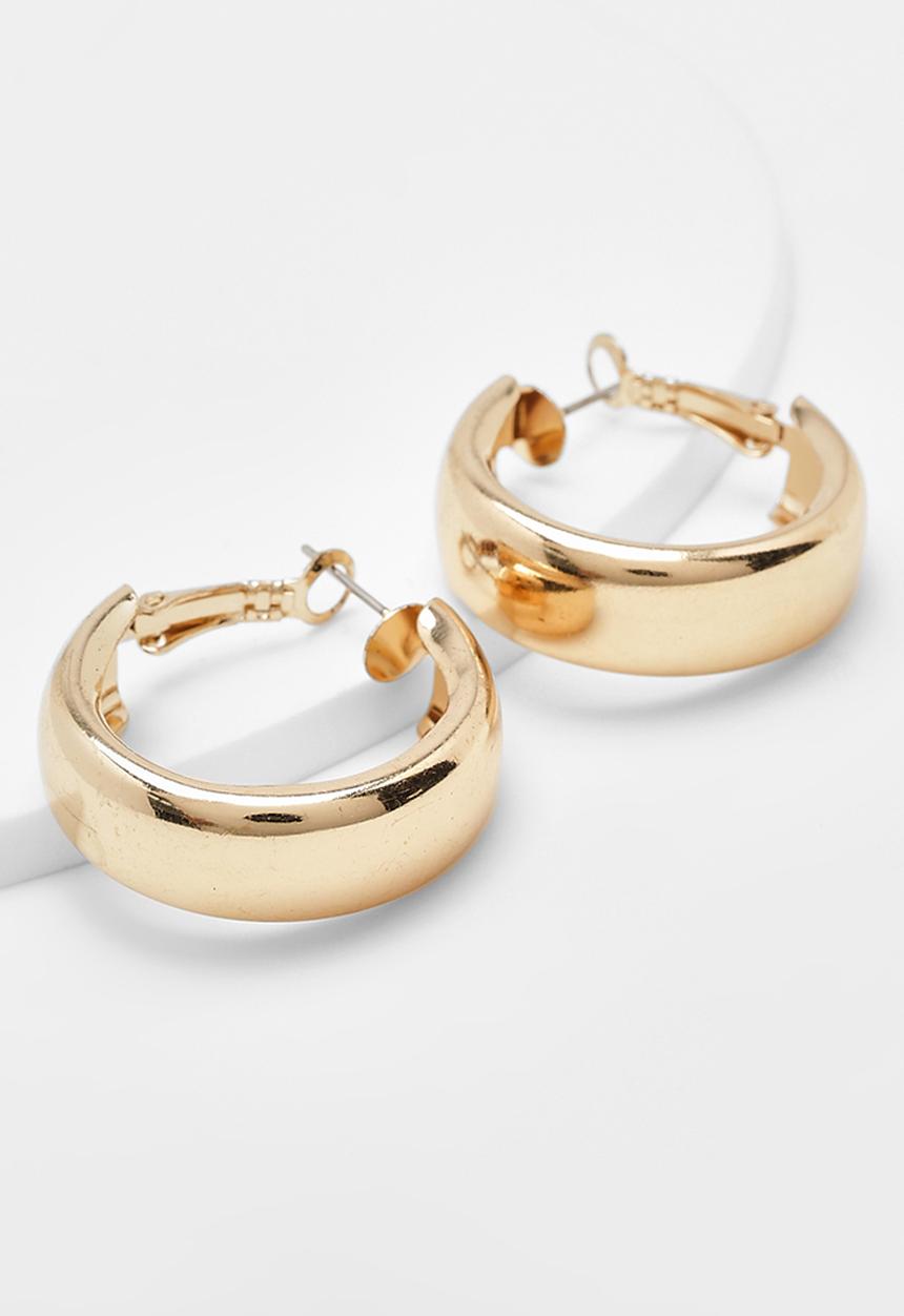 boohoo - Simple Gold Chunky Earrings - gold