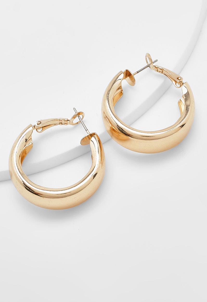 boohoo - Simple Gold Chunky Earrings - gold
