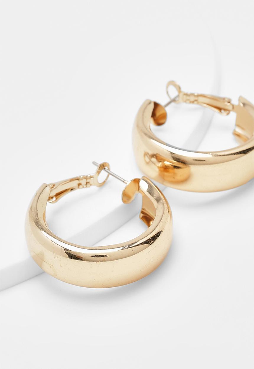 boohoo - Simple Gold Chunky Earrings - gold