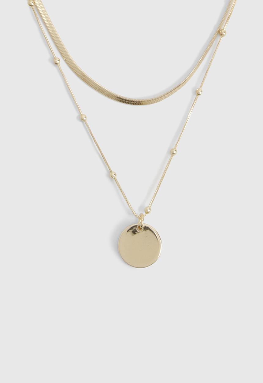 boohoo - Dainty Gold Layered Pendant Necklace - gold