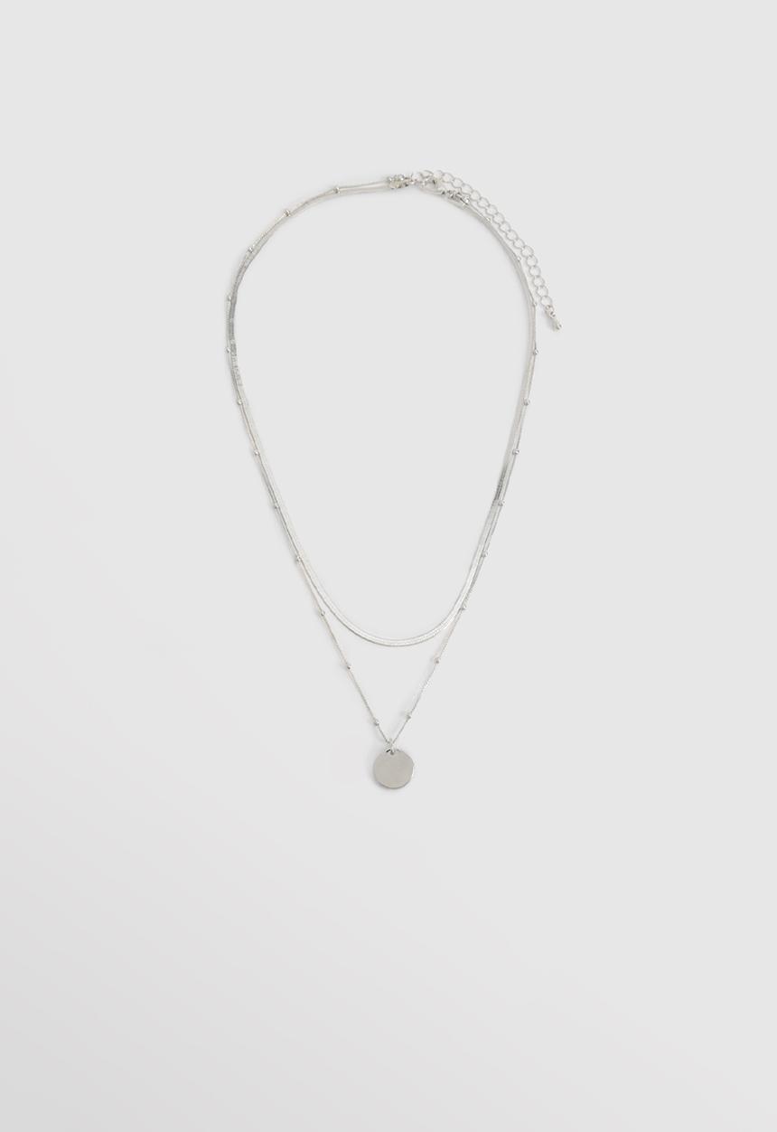 boohoo - Dainty Silver Layered Pendant Necklace - silver