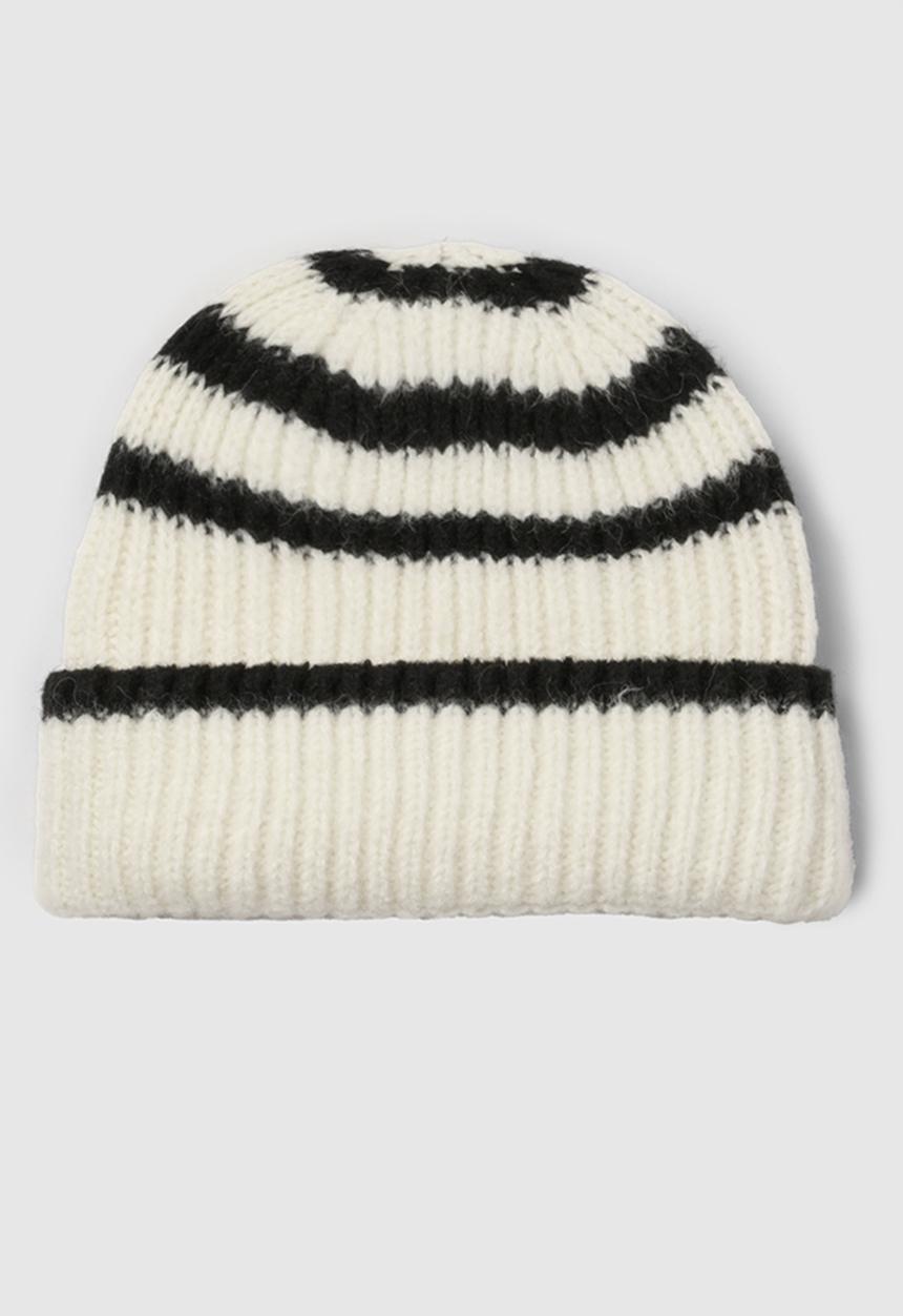 boohoo - Stripe Chunky Beanie - cream