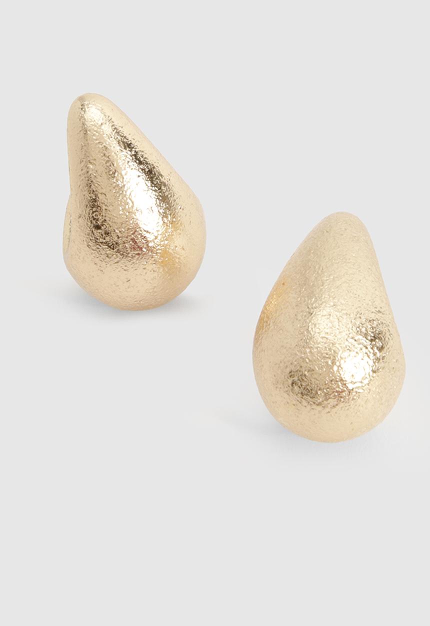 boohoo - Textured Statement Tear Drop Earrings - gold