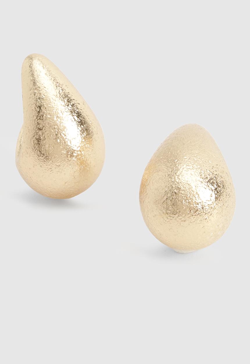 boohoo - Textured Statement Tear Drop Earrings - gold