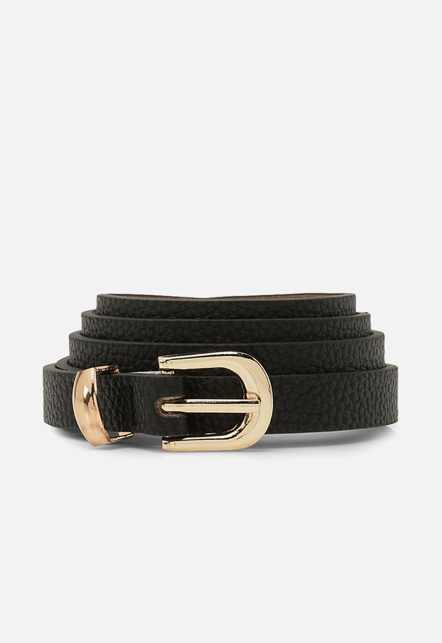 boohoo - 3 Pack Skinny Belt - black