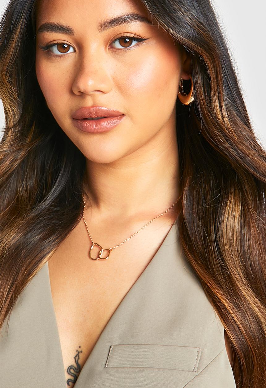 boohoo - Interlocking Pendant Chain Necklace - gold