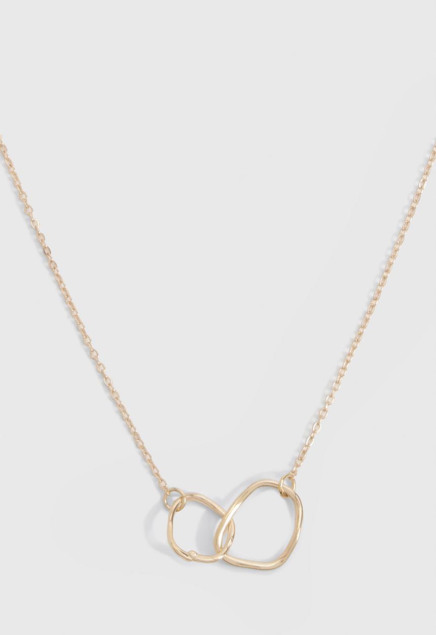boohoo - Interlocking Pendant Chain Necklace - gold