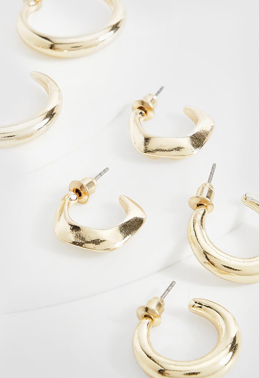 boohoo - Chunky Gold Multipack Earrings - gold