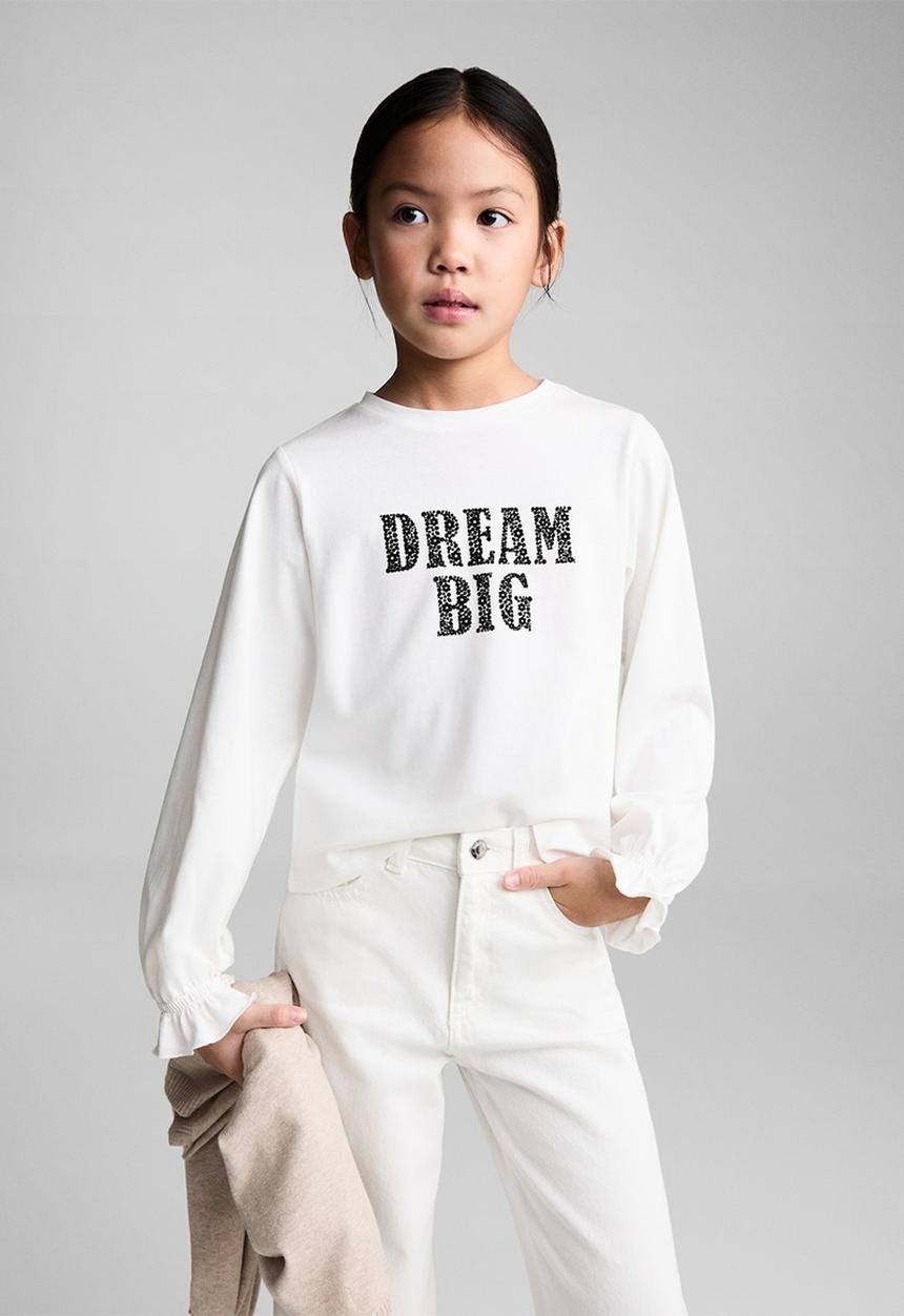 MANGO - T-shirt bonjour - natural