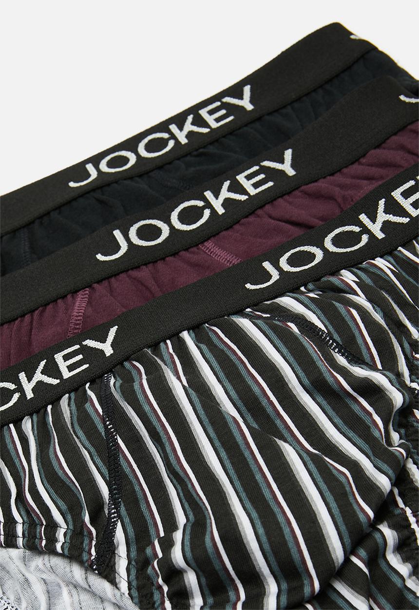 Jockey - 3 Pack fancy boys jockey brief - deep sangria