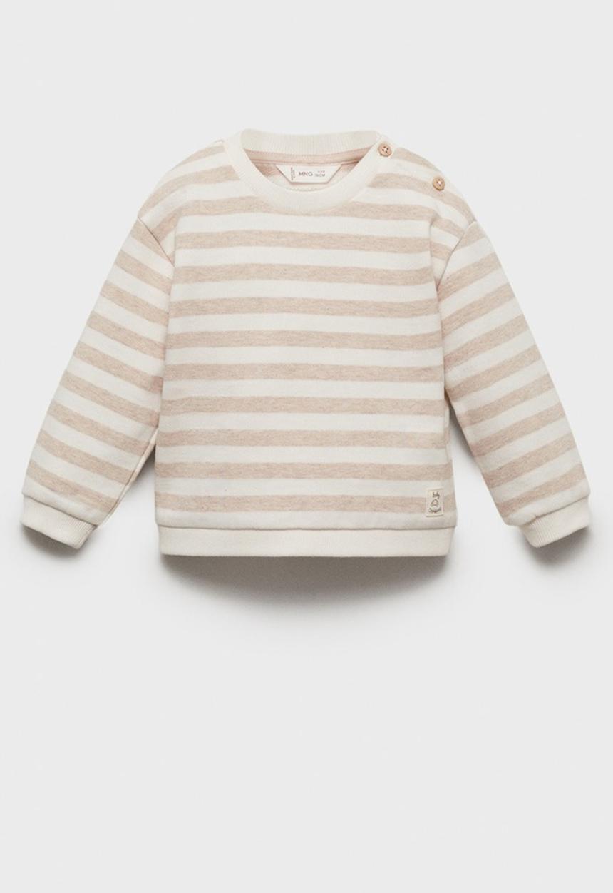 MANGO - Sweatshirt croisant - light beige