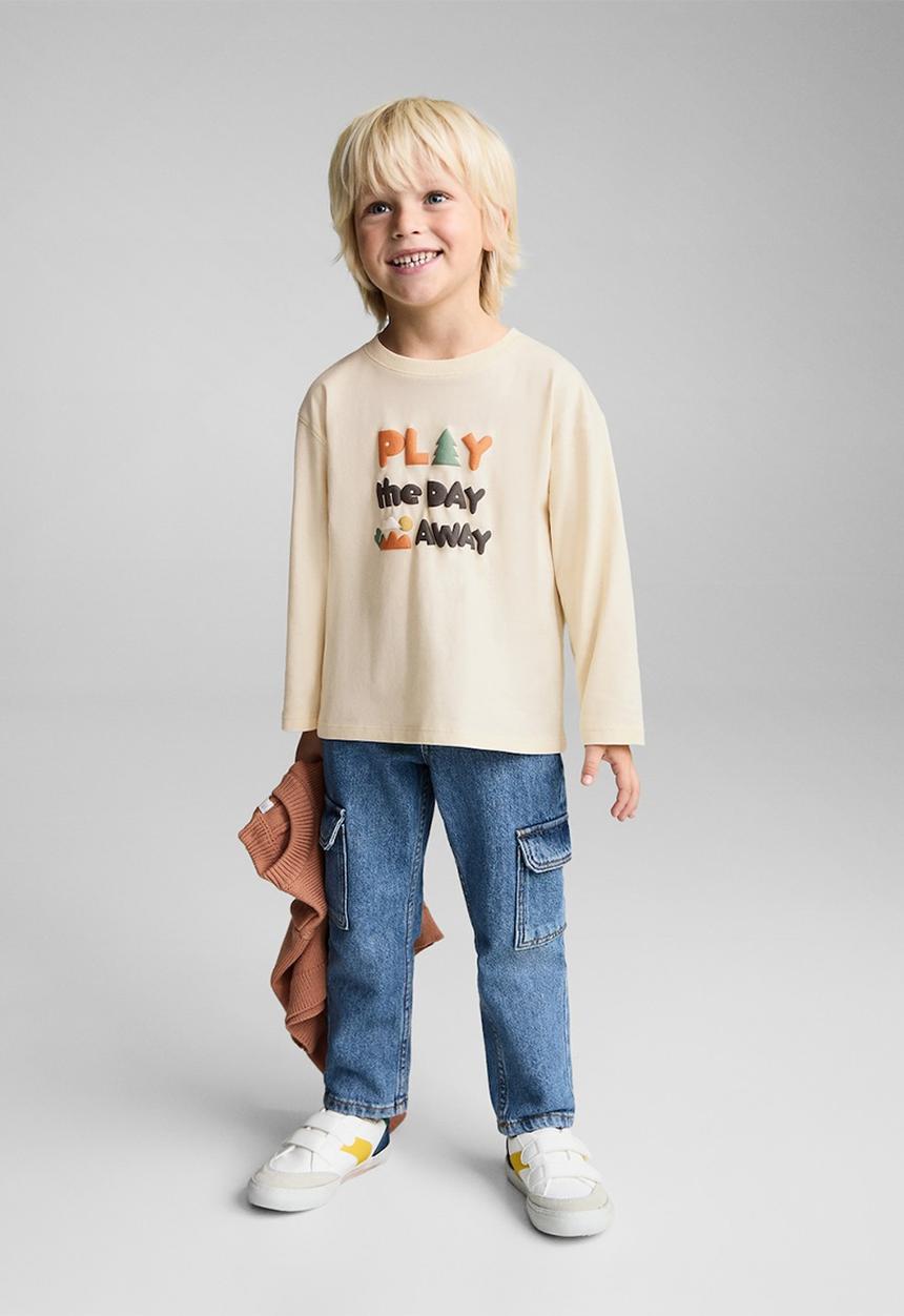MANGO - T-shirt away - light beige